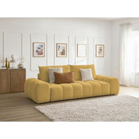 SCHLAFSOFA Flachgewebe Gelb  - Gelb/Schwarz, MODERN, Kunststoff/Textil (278/115/90cm) - Livetastic