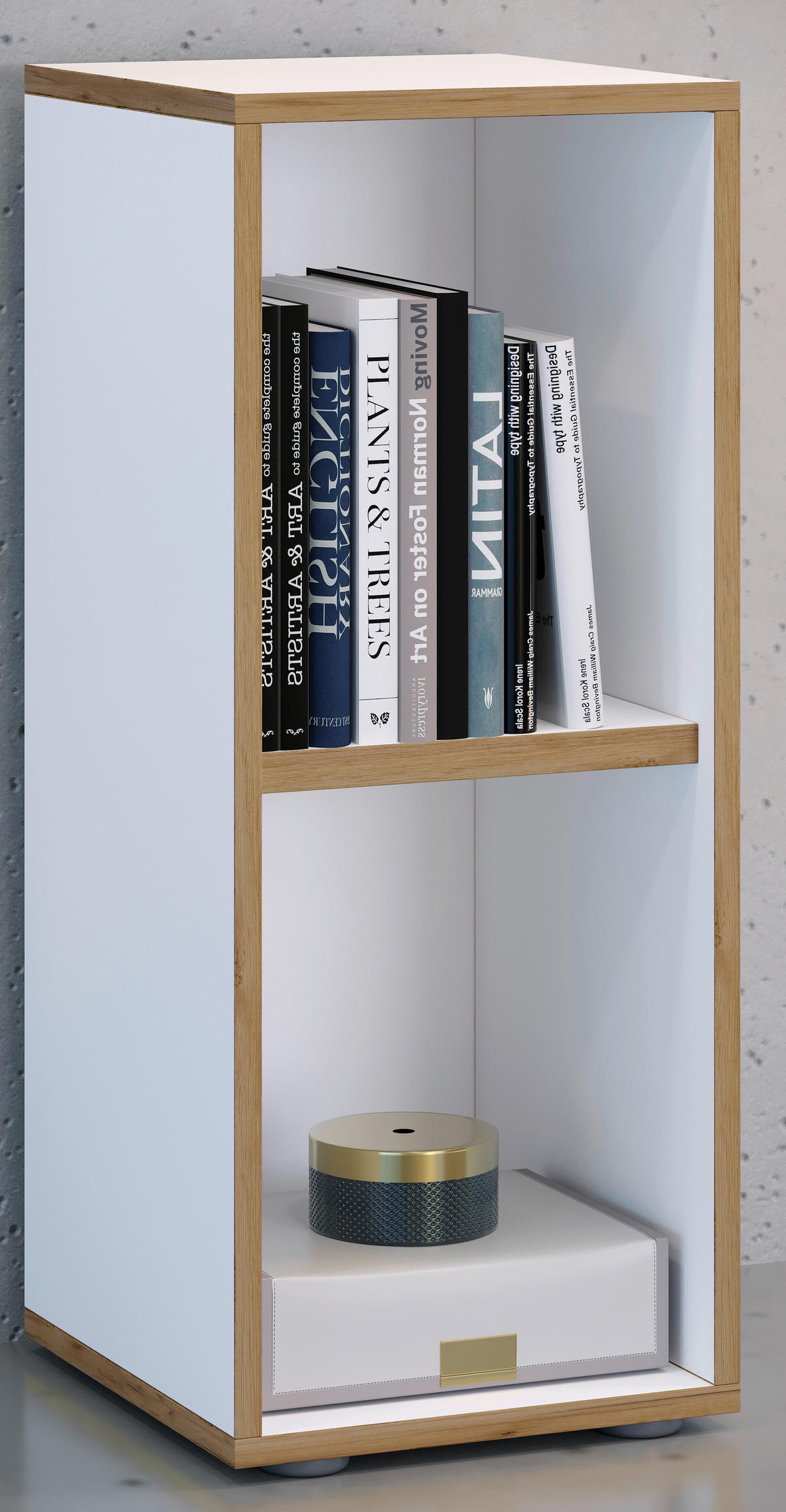 AKTENREGAL 30/74/33 cm  - Honigeiche/Weiss, Design, Holzwerkstoff/Kunststoff (30/74/33cm) - MID.YOU