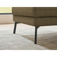 ECKSOFA  in Flachgewebe Khaki Armteilverstellung, Relaxfunktion, Drehsitzfunktion  175-224/255-365 cm  - Khaki/Schwarz, Design, Textil/Metall (175-224/255-365cm) - Dieter Knoll