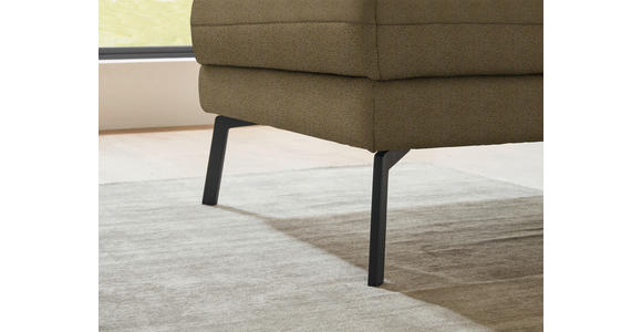 ECKSOFA  in Flachgewebe Khaki Armteilverstellung, Relaxfunktion, Drehsitzfunktion  175-224/255-365 cm  - Khaki/Schwarz, Design, Textil/Metall (175-224/255-365cm) - Dieter Knoll