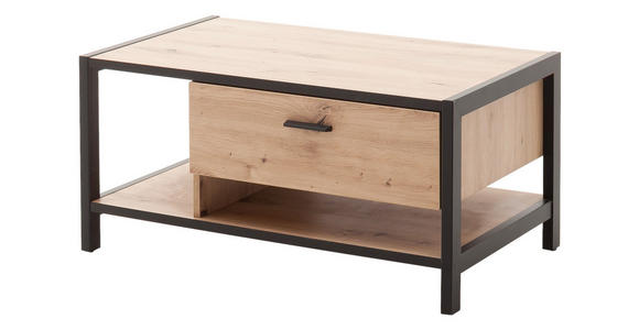 COUCHTISCH 92/55/44 cm rechteckig Anthrazit, Eichefarben  - Eichefarben/Anthrazit, Design, Holzwerkstoff/Metall (92/55/44cm) - Carryhome