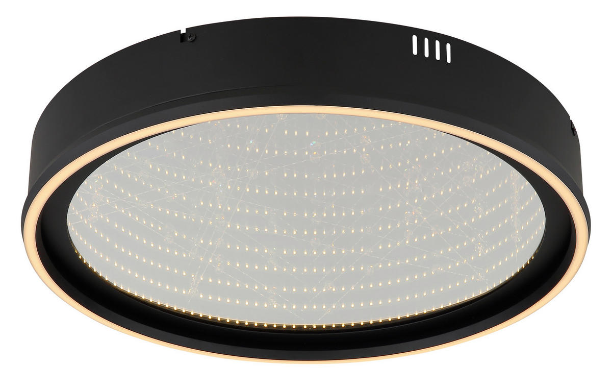 LED-DECKENLEUCHTE 51,5/8,5 cm   - Klar/Schwarz, Design, Glas/Kunststoff (51,5/8,5cm) - Globo