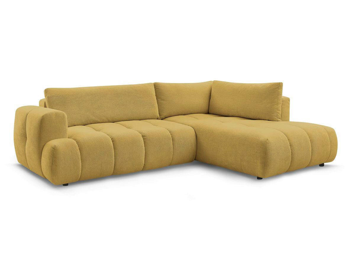 ECKSCHLAFSOFA FUJI Leinenoptik Gelb  inkl.  - Gelb/Schwarz, MODERN, Kunststoff/Textil (282/204cm)