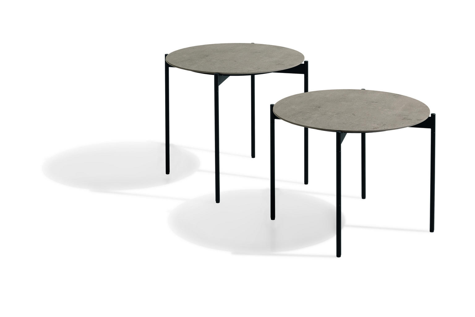 COUCHTISCH rund Grau, Schwarz 55/55/49 cm - Stellbeispiel