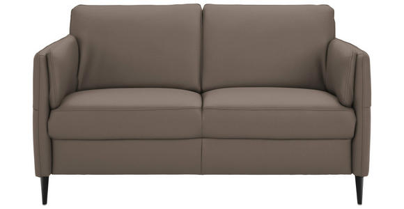 2,5-SITZER Latina in Echtleder Braun   - Schwarz/Braun, Design, Leder/Metall (164/84/99cm) - Dieter Knoll