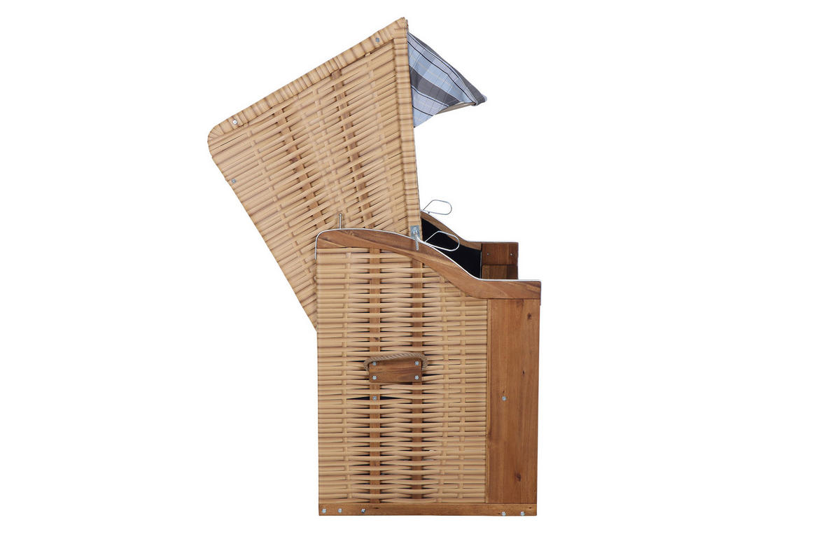 STRANDKORB - Blau, KONVENTIONELL, Holz/Kunststoff (120/80/165cm) - Siena Garden