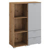 KOMMODE 80/119/42 cm  in Grau, Eichefarben  - Eichefarben/Alufarben, Trend, Holzwerkstoff/Kunststoff (80/119/42cm) - Stylife