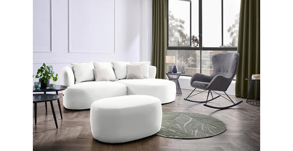 ECKSOFA in Bouclé Creme  - Hellrosa/Creme, MODERN, Kunststoff/Textil (235/166cm) - Hom`in