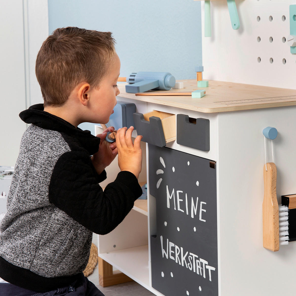 KINDERWERKBANK FAGUS  - Naturfarben/Weiß, Basics, Holz/Holzwerkstoff (66/42/90cm) - MUSTERKIND