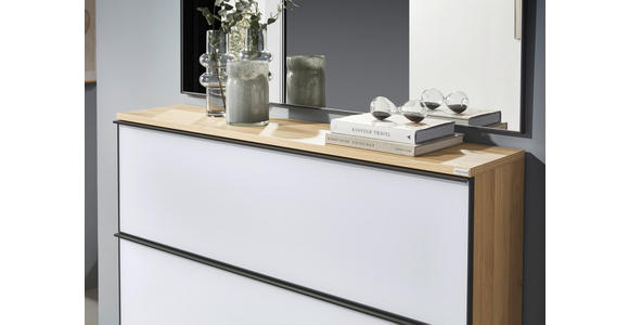 SCHUHKIPPER  in 140/126/31 cm  - Eichefarben/Anthrazit, Design, Glas/Holzwerkstoff (140/126/31cm) - Dieter Knoll