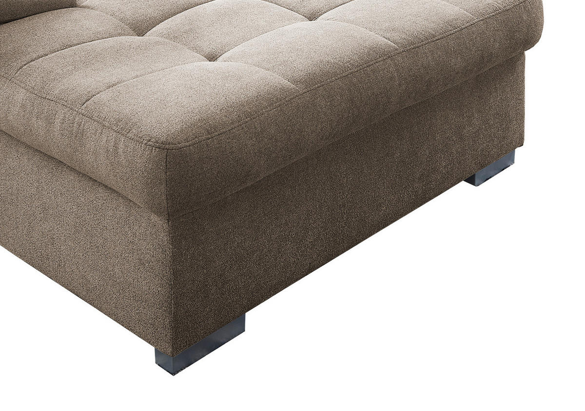 WOHNLANDSCHAFT in Mikrofaser Taupe  - Taupe/Chromfarben, Design, Kunststoff/Textil (169/330/212cm) - Livetastic