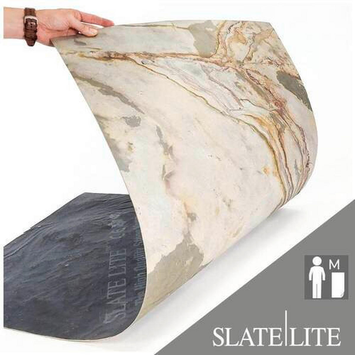 WANDPANEEL Grau, Rot, Schlammfarben, Sandfarben, Beige  - Sandfarben/Schlammfarben, Basics, Kunststoff/Stein (122/61cm)