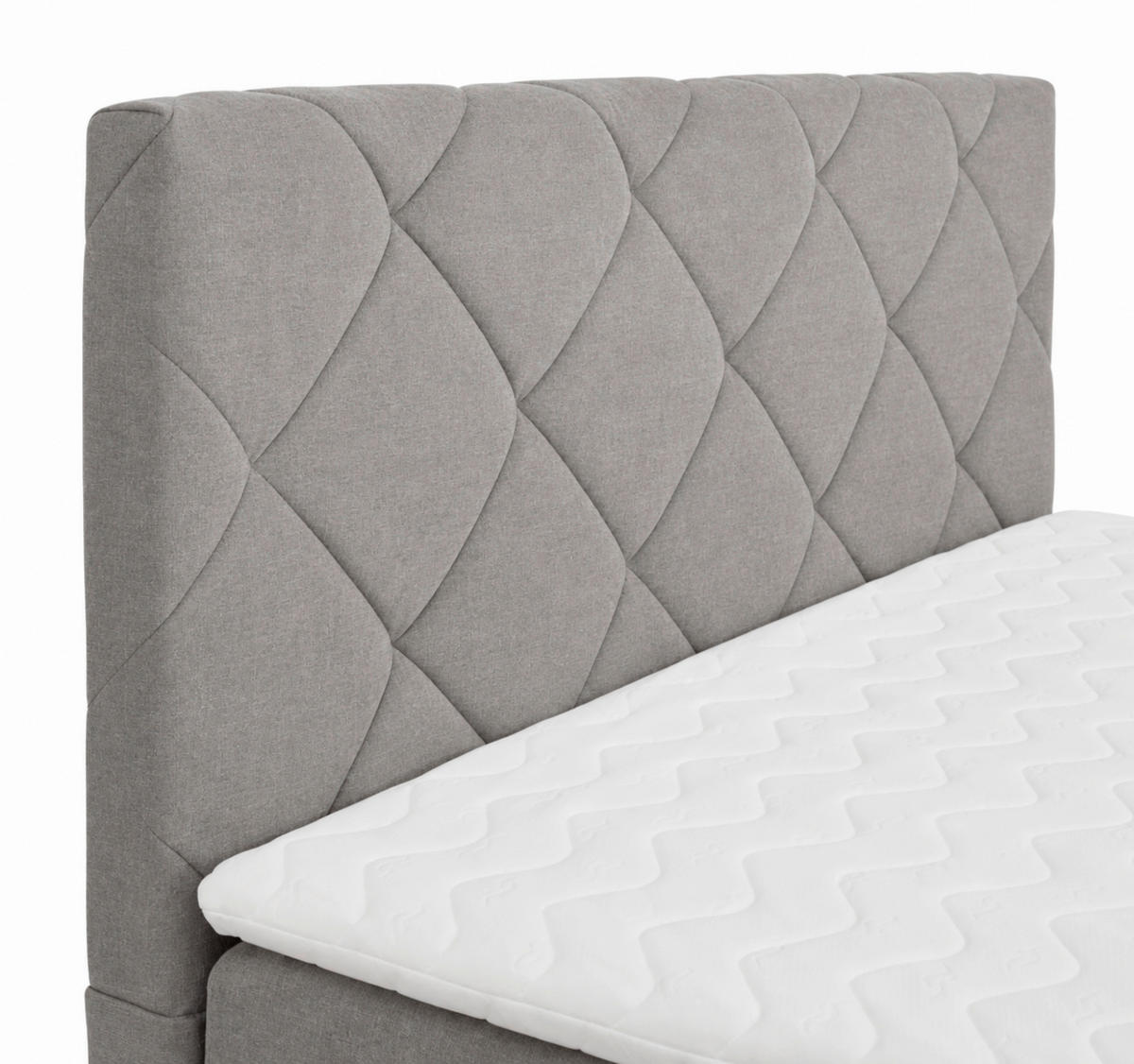 BOXBETT 160/200 cm,  in Taupe, Bettkasten, Topper, H3 + H3 = fest  - Taupe/Schwarz, MODERN, Holz/Textil (160/200cm) - MID.YOU