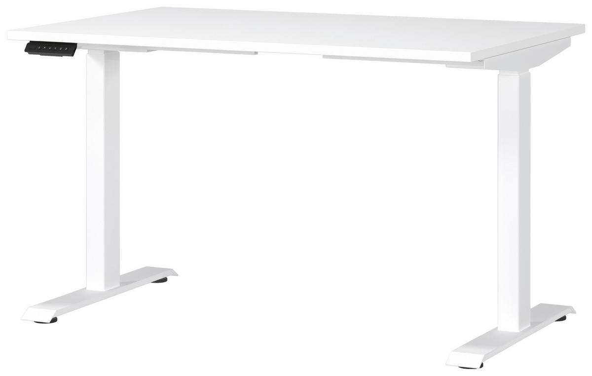 SCHREIBTISCH 120/80/72-118 cm  in Weiss  - Weiss, Modern, Holzwerkstoff/Metall (120/80/72-118cm) - Novel