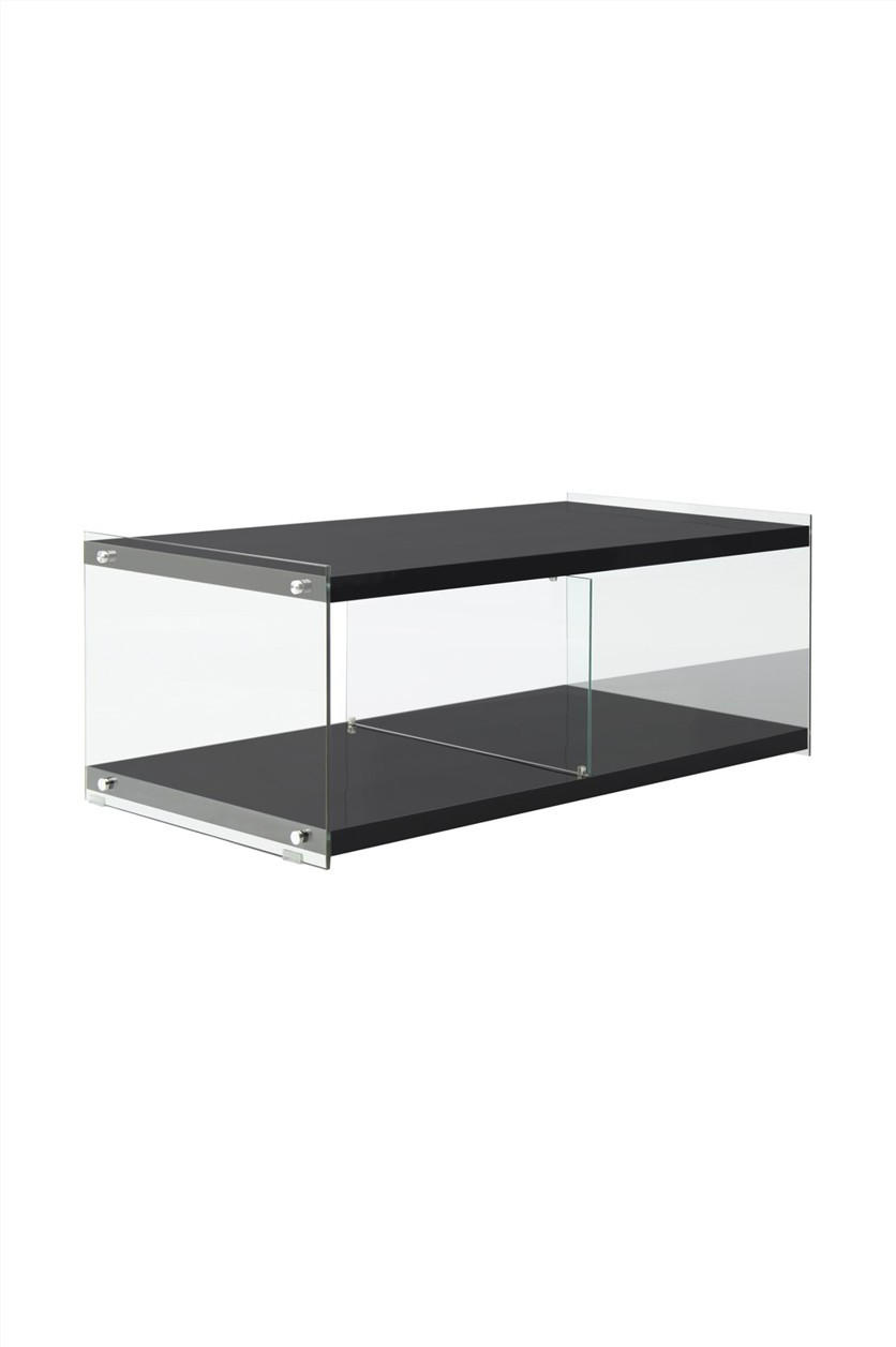 BEISTELLTISCH in Holz, Glas 120/45/60 cm  - Schwarz, Design, Glas/Holz (120/45/60cm) - Kayoom