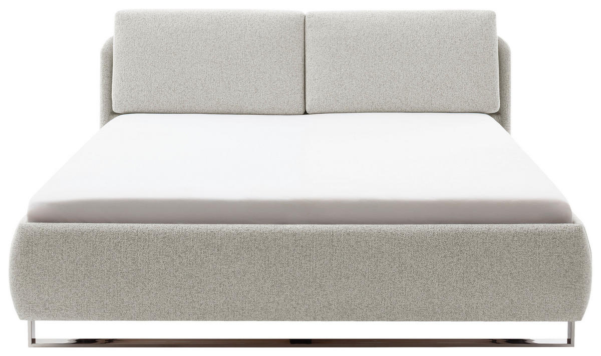 POLSTERBETT 140/200 cm,  in Creme,  - Chromfarben/Creme, Design, Textil/Metall (140/200cm) - Esposa