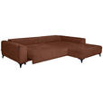 ECKSOFA  in Chenille Rostfarben  279/222 cm  - Rostfarben/Schwarz, KONVENTIONELL, Kunststoff/Textil (279/222cm) - Hom`in