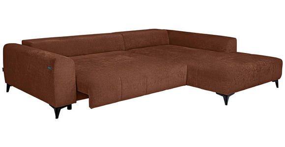 ECKSOFA  in Chenille Rostfarben  279/222 cm  - Rostfarben/Schwarz, KONVENTIONELL, Kunststoff/Textil (279/222cm) - Hom`in