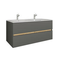 BADEZIMMER 2-teilig  in  - Honigeiche/Anthrazit, Trend, Keramik/Holzwerkstoff (112/51/47cm) - MID.YOU