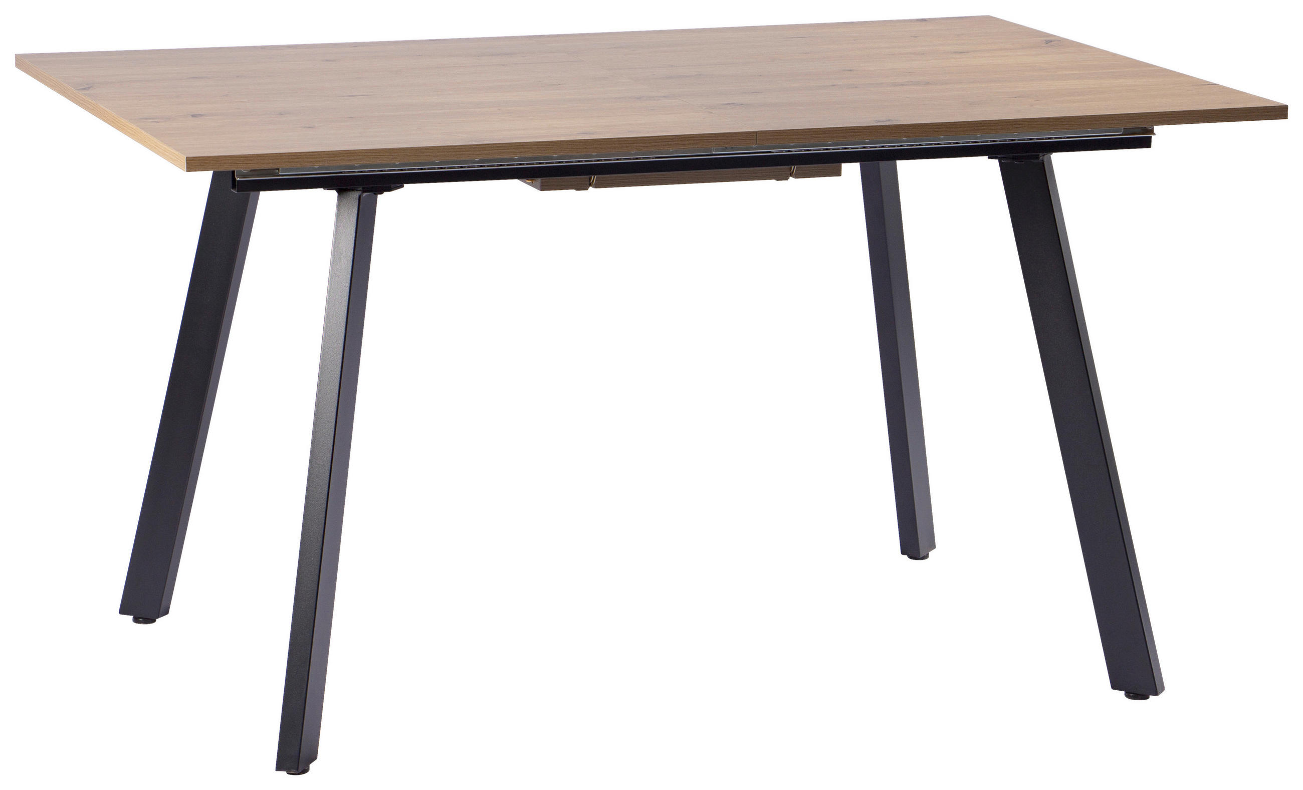 ESSTISCH 140/180/90/76 cm Nachbildung  Metall, Holzwerkstoff ausziehbar rechteckig Schwarz, Eiche Artisan  - Schwarz/Eiche Artisan, MODERN, Holzwerkstoff/Metall (140/180/90/76cm) - Livetastic
