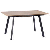 ESSTISCH 140/180/90/76 cm Nachbildung  Metall, Holzwerkstoff ausziehbar rechteckig Schwarz, Eiche Artisan  - Schwarz/Eiche Artisan, MODERN, Holzwerkstoff/Metall (140/180/90/76cm) - Livetastic