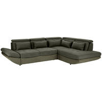 WOHNLANDSCHAFT Dunkelgrün, Hellgrün Mikrofaser  - Dunkelgrün/Schwarz, MODERN, Kunststoff/Textil (311/233cm) - MID.YOU