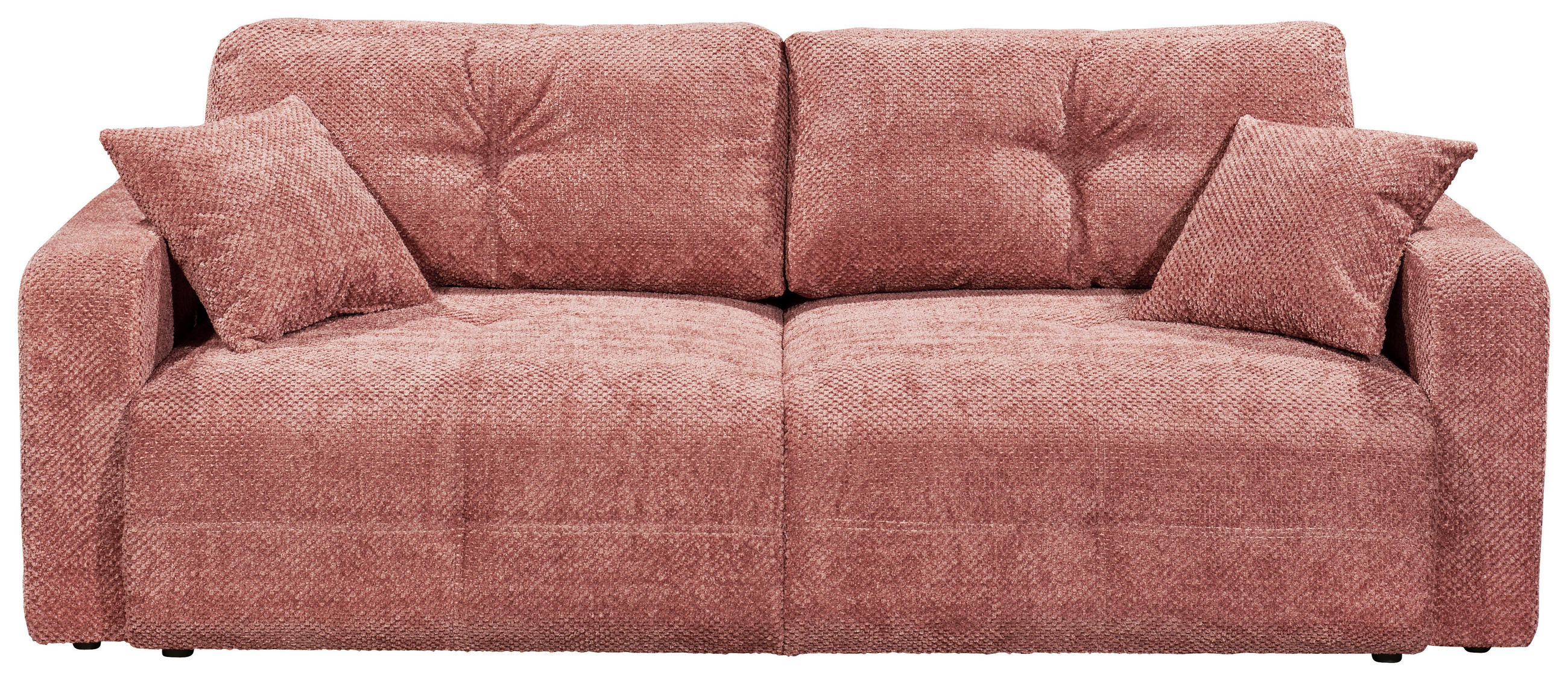 SCHLAFSOFA Mikrovelours Koralle  - Koralle/Schwarz, KONVENTIONELL, Kunststoff/Textil (235/88/120cm) - MID.YOU