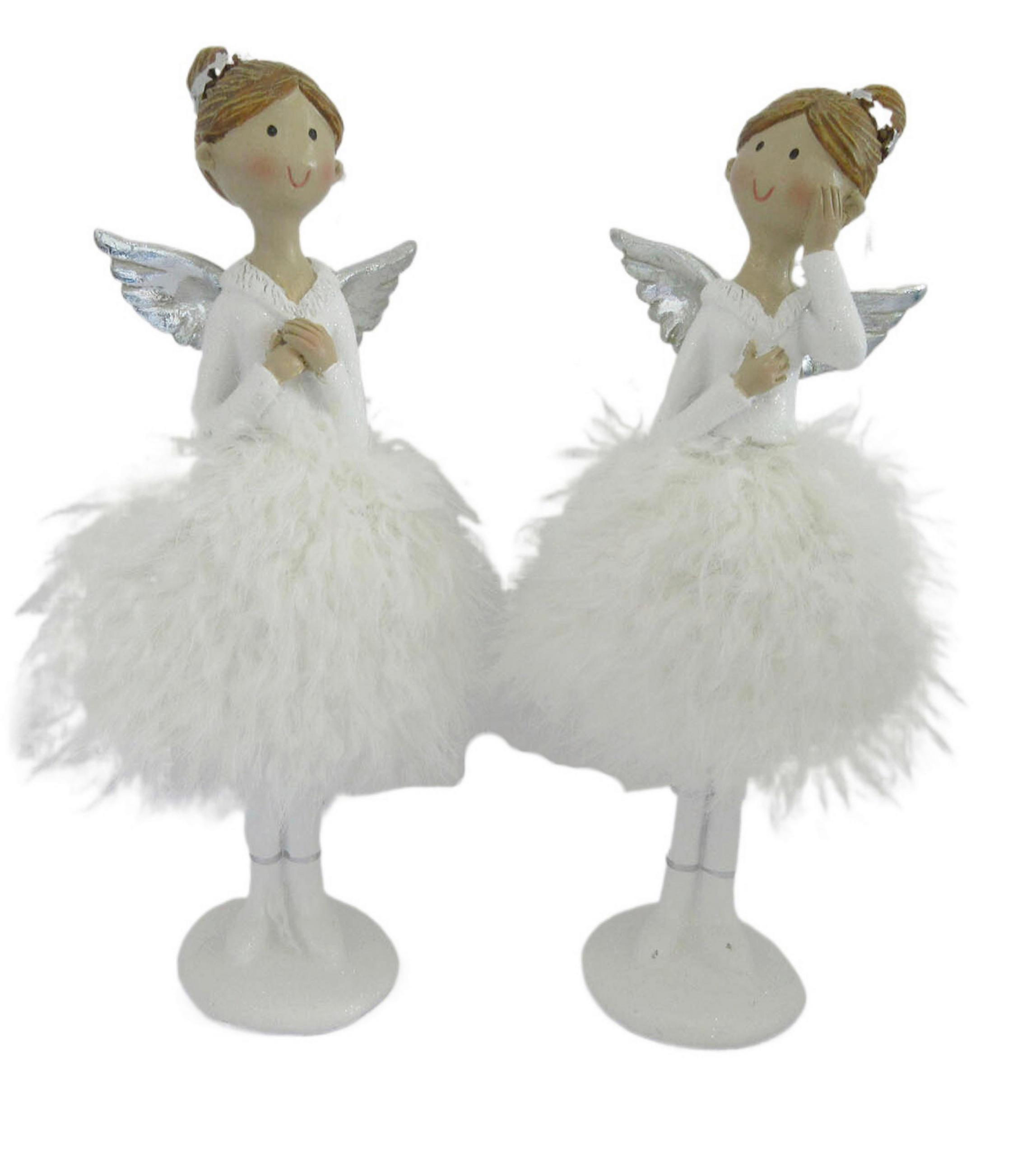 DEKOR ANGYAL - ezüstszínű/fehér, Lifestyle, műanyag/textil (6,5/19/6cm) - X-Mas