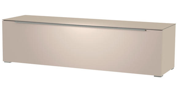 LOWBOARD Alufarben, Sandfarben  - Sandfarben/Alufarben, Design, Glas/Holzwerkstoff (160/43/45cm) - Moderano