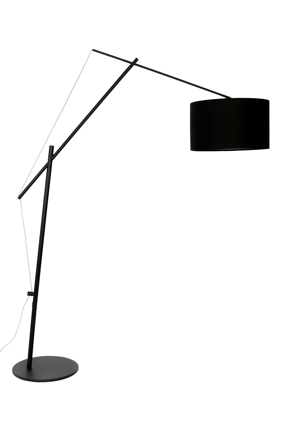BOGENLEUCHTE 50/168/210 cm    - Schwarz, Design, Kunststoff/Textil (50/168/210cm) - Zuiver
