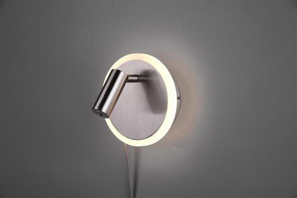 NÁSTENNÉ LED SVIETIDLO, 15 cm - biela/niklová, Basics, kov/plast (15cm)