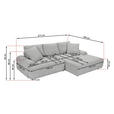 Ecksofa mit Funktion Grau Flachgewebe Zierkissen, Rückenkissen, Bettkasten, Schlaffunktion, Rücken echt, Liegefläche im Originalstoff  - Schwarz/Grau, KONVENTIONELL, Kunststoff/Textil (277/190cm) - Carryhome