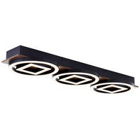 LED-DECKENLEUCHTE    67/6,5/20 cm  - Eiche dunkel/Schwarz, Design, Holz/Kunststoff (67/6,5/20cm) - Brilliant