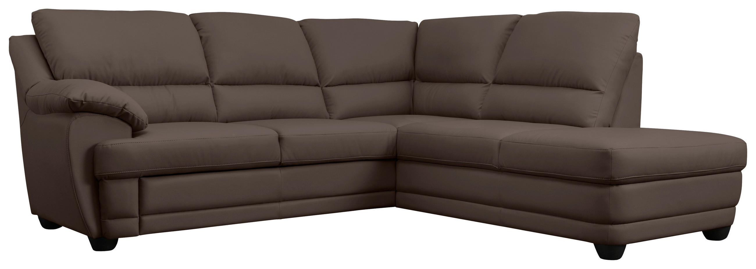 ECKSOFA in Lederlook Braun - Braun, Design, Kunststoff/Textil (245/225cm) - Livetastic