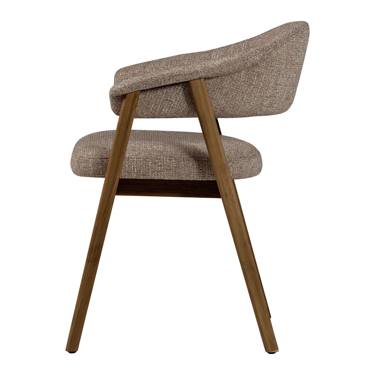 ARMLEHNSTUHL-SET 2 Stück  in Webstoff  - Braun, MODERN, Holz/Textil (60/77/60cm) - Livetastic