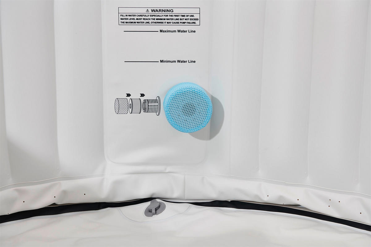 WHIRLPOOL MSPA COMFORT OTTOMAN 204/70 cm  - Anthrazit/Weiß, KONVENTIONELL, Kunststoff (204/70cm) - Atrigo