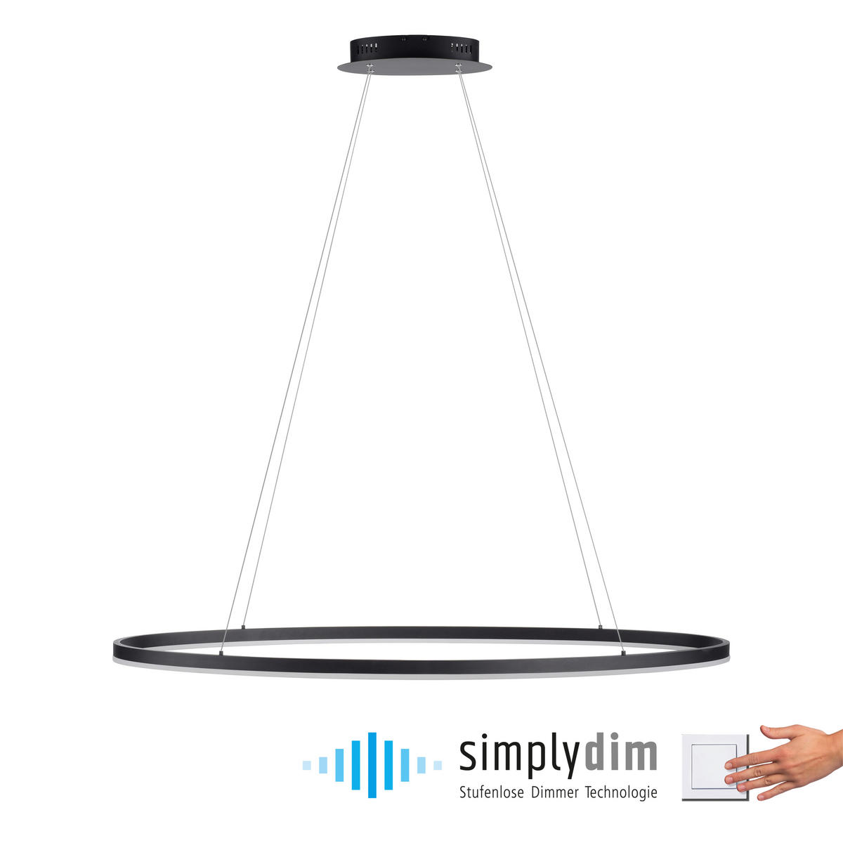 LED-HÄNGELEUCHTE Titus 118/56/120 cm   - Anthrazit, Design, Kunststoff/Metall (118/56/120cm) - Paul Neuhaus