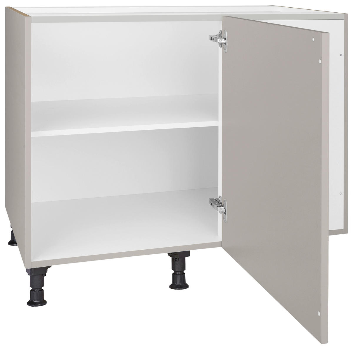 ECKUNTERSCHRANK 125/87/65 cm  - Schwarz/Grau, MODERN, Holzwerkstoff/Metall (125/87/65cm) - Nobilia