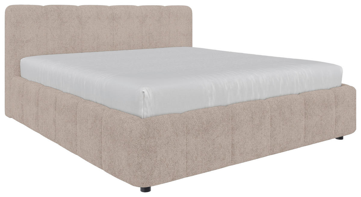 POLSTERBETT 160/200 cm  in Beige  - Beige/Schwarz, Konventionell, Holz/Kunststoff (160/200cm) - Carryhome