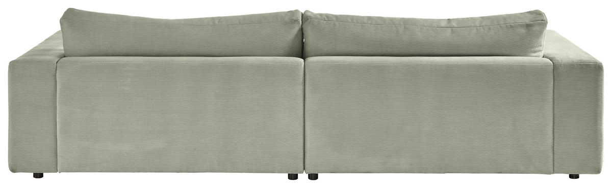 3-SITZER-SOFA in Cord Olivgrün  - Schwarz/Olivgrün, Design, Kunststoff/Textil (290/86/127cm) - Lomoco