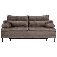 BOXSPRINGSOFA in Webstoff Taupe  - Taupe/Schwarz, Design, Textil/Metall (202/93/100cm) - Novel