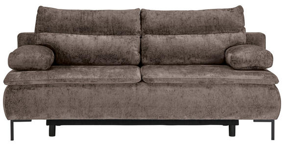 BOXSPRINGSOFA Webstoff Taupe  - Taupe/Schwarz, Design, Textil/Metall (202/93/100cm) - Novel