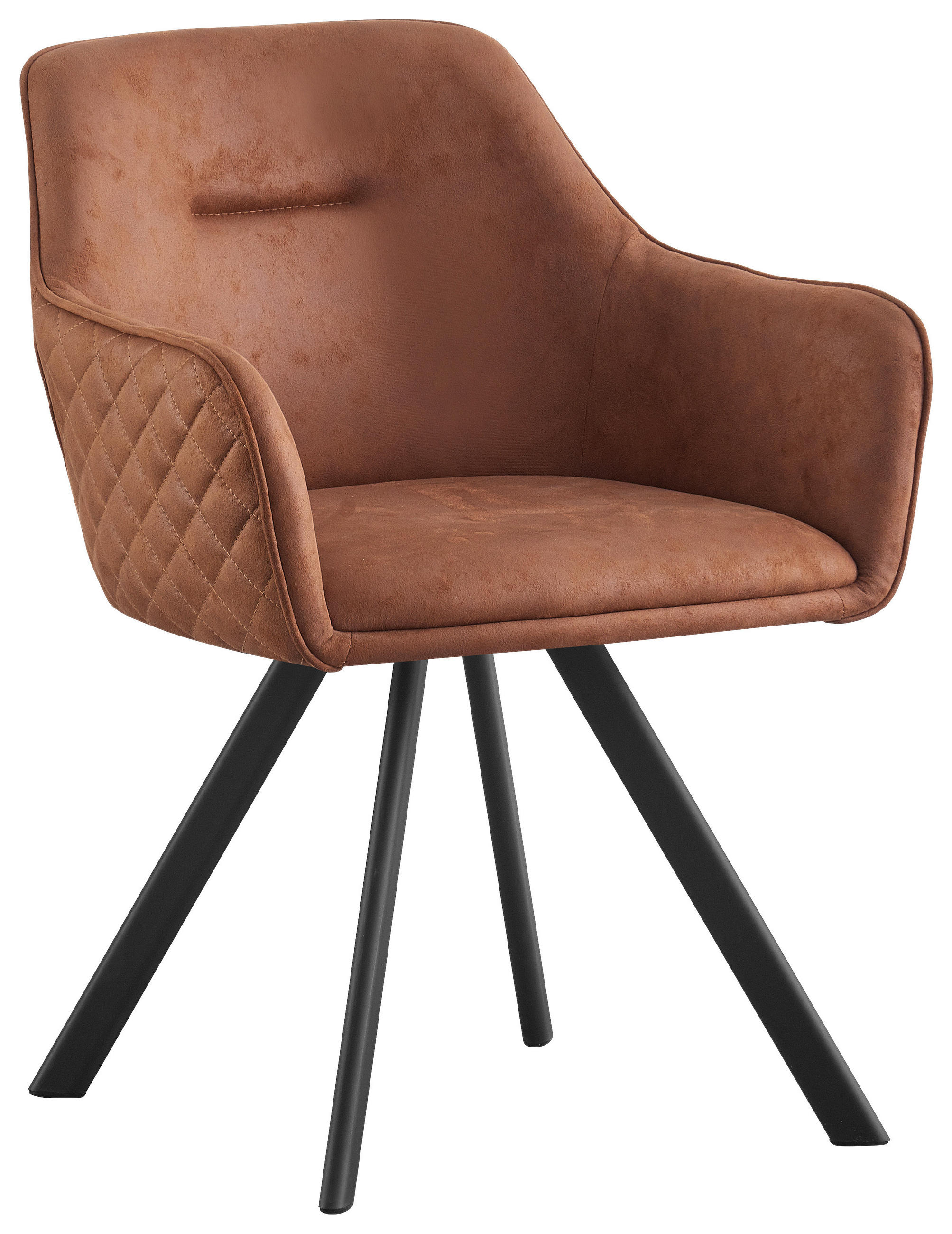 ARMLEHNSTUHL  in Eisen Mikrofaser  - Rotbraun/Schwarz, Design, Textil/Metall (58,5/78,5/60cm) - Hom`in