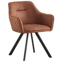 ARMLEHNSTUHL  in Eisen Mikrofaser  - Rotbraun/Schwarz, Design, Textil/Metall (58,5/78,5/60cm) - Hom`in