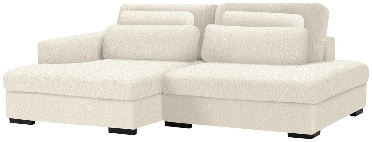 ECKSOFA Chenille Beige  - Beige/Schwarz, Design, Kunststoff/Textil (158/223cm) - Lomoco