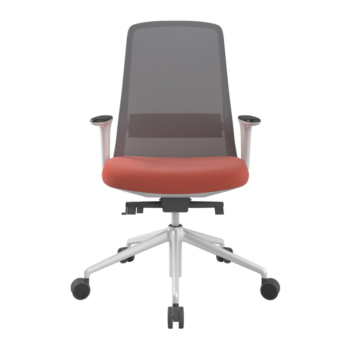 DREHSTUHL Grau, Weiß, Dunkelorange  - Dunkelorange/Weiß, MODERN, Kunststoff/Textil (70/103-115/70cm)