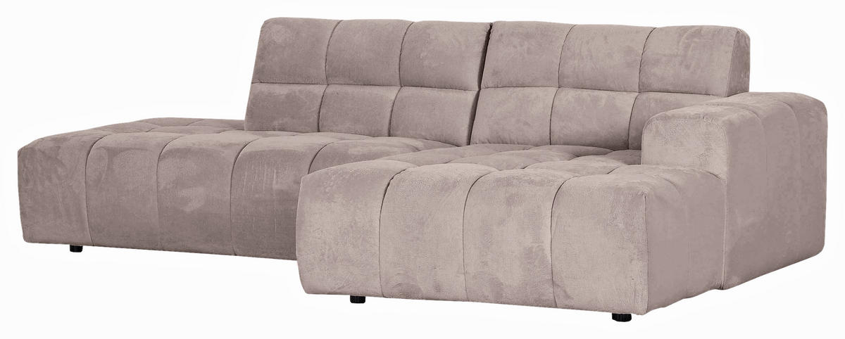 HÖRNSOFFA i plysch beige  - beige/svart, Klassisk, textil/plast (282/155cm) - MID.YOU