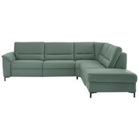 ECKSOFA  in Echtleder Opal  290/249 cm  - Opal/Schwarz, KONVENTIONELL, Leder/Metall (290/249cm) - Beldomo Premium