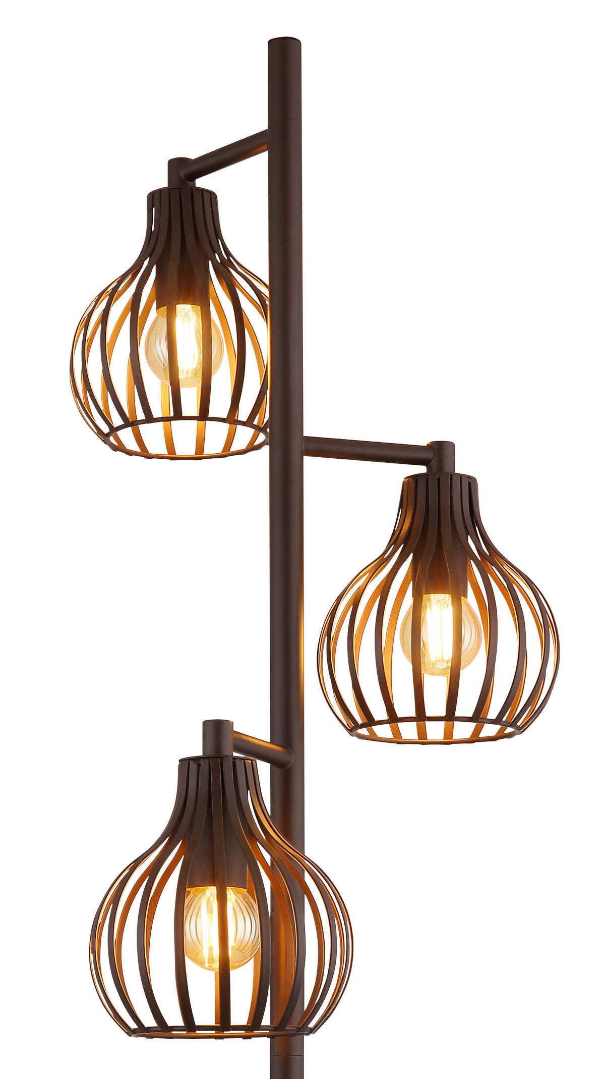 STEHLEUCHTE 31/161 cm    - Rostfarben/Schwarz, Design, Kunststoff/Metall (31/161cm) - Globo