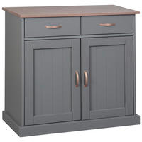 KOMMODE , 90/86/45 cm, 2 Schublade(n)  - Braun/Grau, KONVENTIONELL, Holz/Metall (90/86/45cm) - MID.YOU